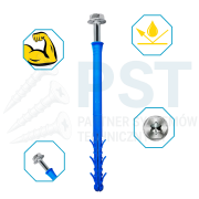 Kołek rozporowy Ramowy  10x160 Torx40 na klucz Power Space 25 szt.
