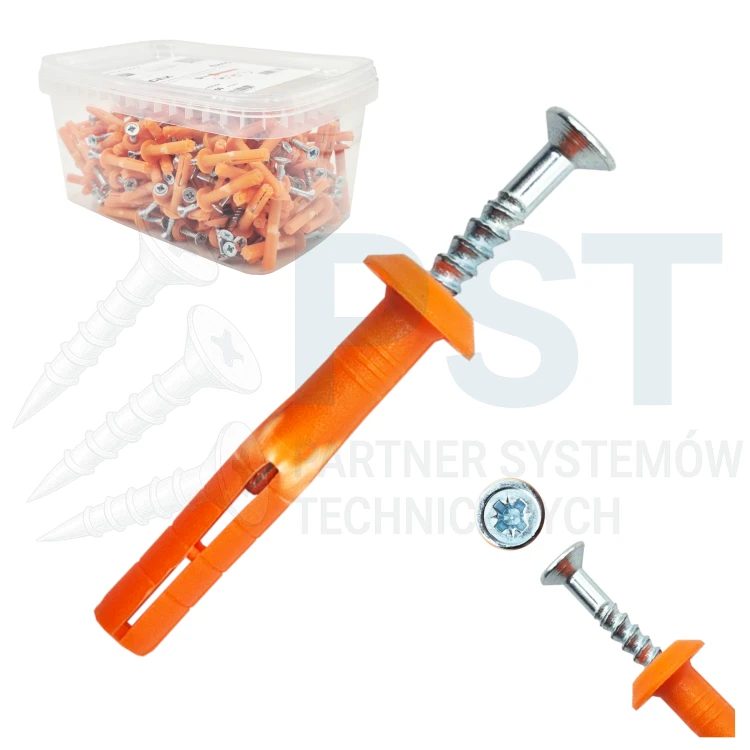 Kołki szybkiego montażu 6x40 mm  Wbijane CEX Easyfix 200 szt