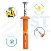 Kołki szybkiego montażu 6x40 mm  Wbijane CEX Easyfix 200 szt