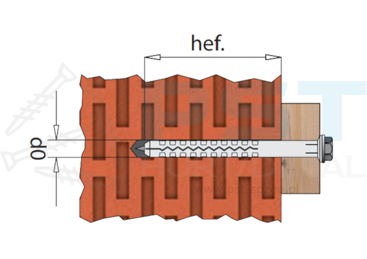 Kołki rozporowe 12x160 25 szt  Kołki ramowe Na klucz Marcopol