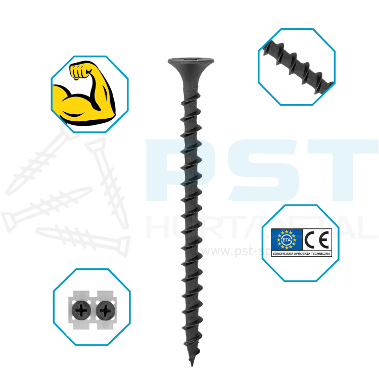 WKRĘTY NA TAŚMIE  3,5x45  DO DREWNA PŁYT KARTON GIPS GK 45mm 1000sztuk
