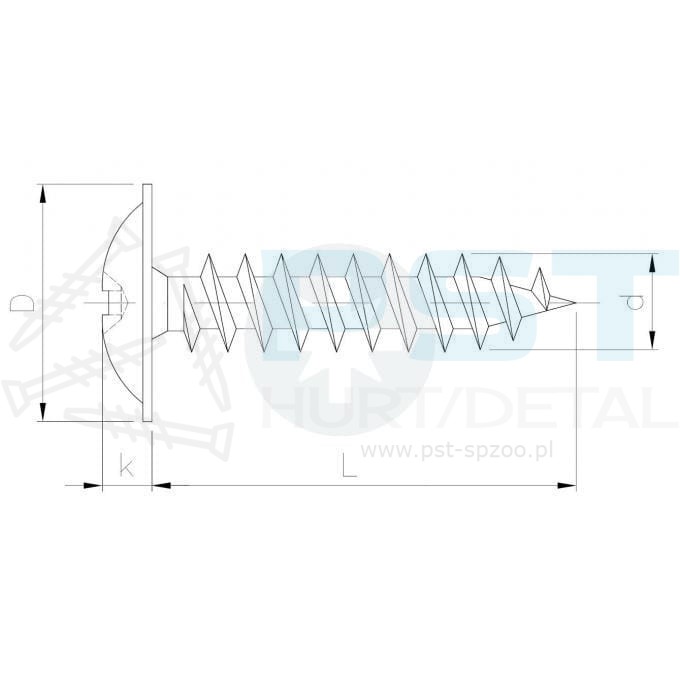 Wkręty do drewna 4x30mm 1000 szt. Wkręty talerzykowe hartowane