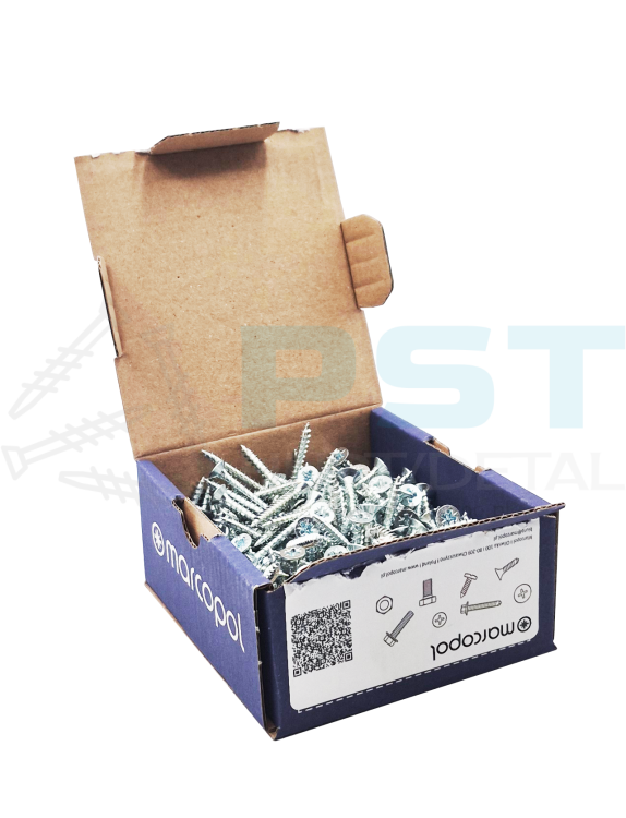 Wkręty do drewna 3,5x25mm 250 szt. Wkręty hartowane Pełny gwint Marcopol