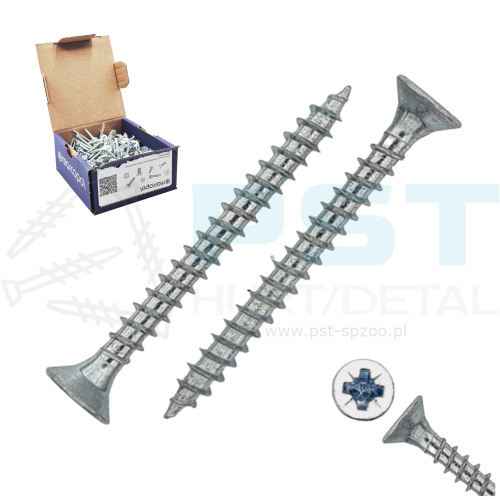 Wkręty do drewna 4x30mm 250 szt. Wkręty hartowane Pełny gwint Marcopol