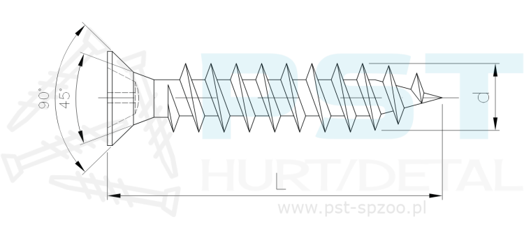 Wkręty do drewna 3x16mm 500 szt. Wkręty hartowane Pełny gwint Marcopol