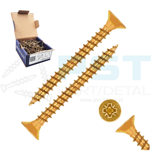 Wkręty do drewna 3x20mm 500 szt. Wkręty hartowane Pełny gwint Marcopol