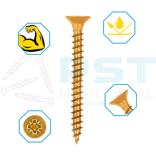 Wkręty do drewna 4x30 mm 250 szt. Wkręty hartowane Pełny gwint Marcopol