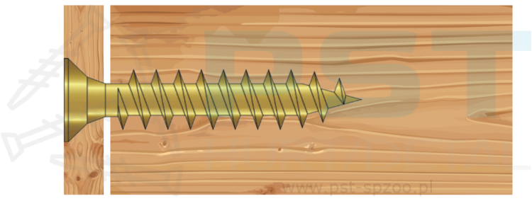 Wkręty do drewna 5x50 mm 250 szt. Wkręty hartowane Pełny gwint Marcopol