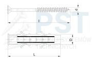 Kołki 10x50x10  50 szt.  Kołki rozporowe Drive Fix  Kołek z wkrętem