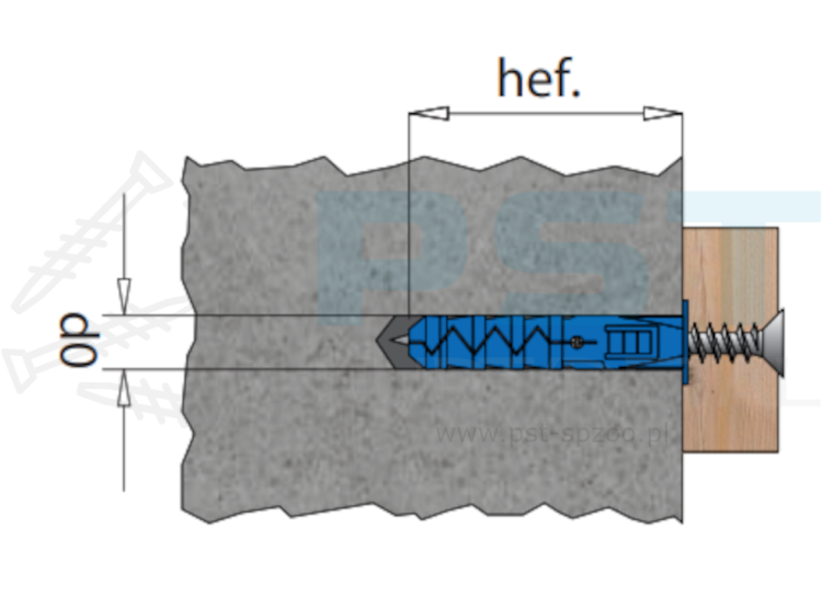 Kołki 8x40x20  50 szt.  Kołki rozporowe Drive Fix  Kołek z wkrętem