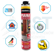 PIANKA MONTAŻOWA 750 ML  PIANKA PISTOLETOWA  NISKOPRĘŻNA LETNIA