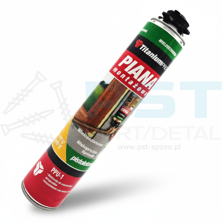 PIANKA MONTAŻOWA 830 ML  PIANKA PISTOLETOWA  NISKOPRĘŻNA WIELOSEZONOWA