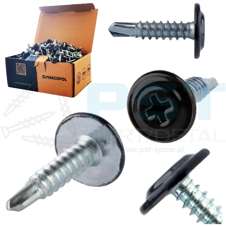 Wkręty podkładkowe do konstrukcji metalowych RAL9005