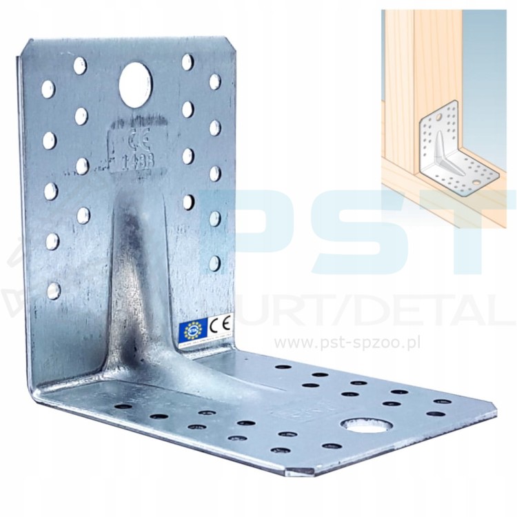 Kątownik ciesielski DOMAX KP2 105x105x90 mm 3 mm ocynk – widok frontowy