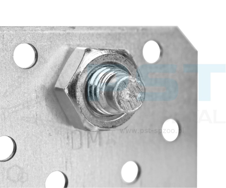 Kątownik montażowy do drewna 105x105 mm – perforacja montażowa