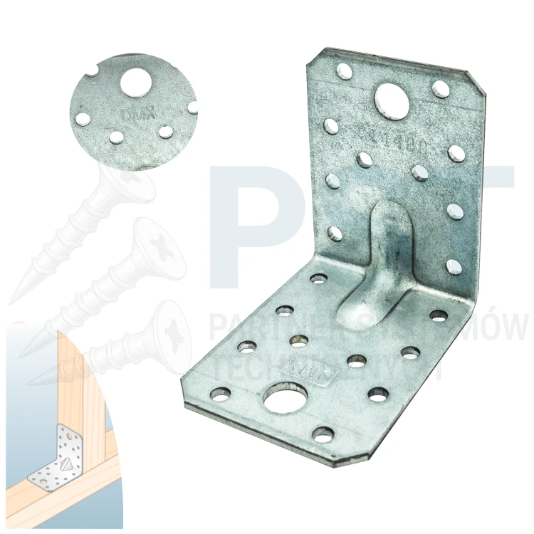 Łącznik ciesielski 70x70 2,5 mm – stal ocynkowana, perforacja montażowa