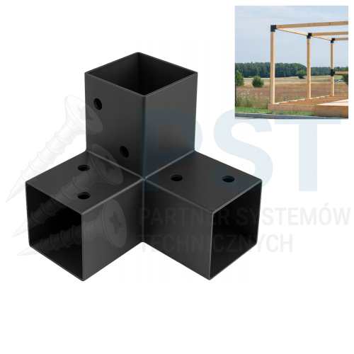 Łącznik belki drewnianej GPY  9x9  92x185x182x1,5 Łącznik Pergoli Altan