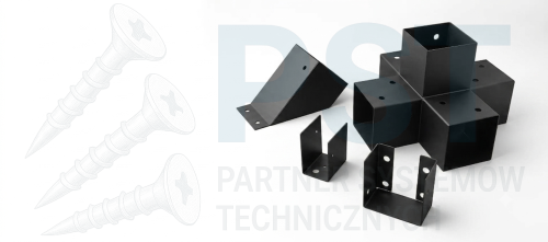 ŁĄCZNIK PERGOLI  9X9  91x184x274x1,5 mm ŁĄCZNIK KRZYŻOWY 5-KIERUNKOWY