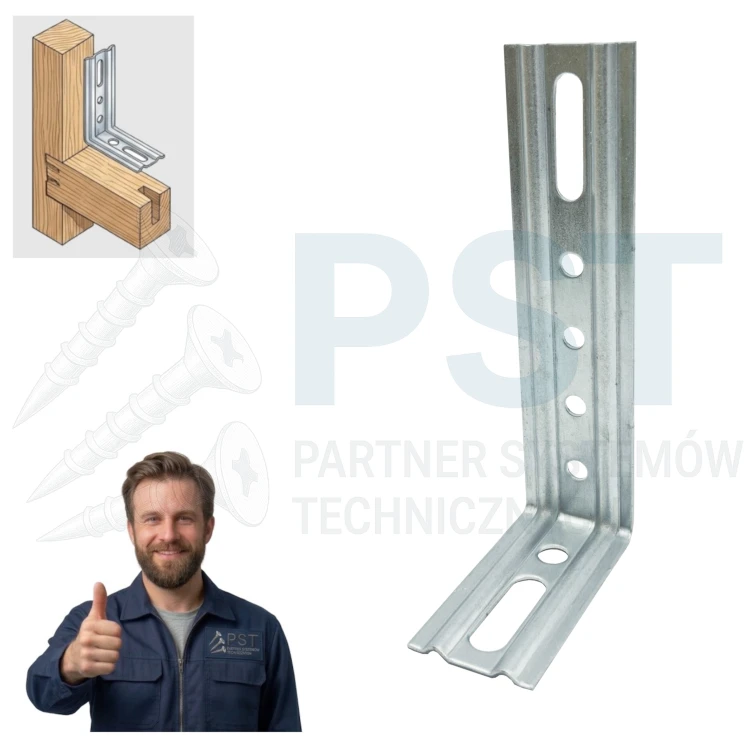 KĄTOWNIK CIESIELSKI 130x65x33x1,5  KĄTOWNIK REGULOWANY ŁĄCZNIK CIESIELSKI