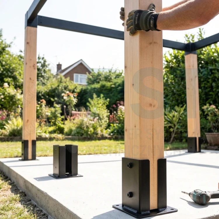PODSTAWA SŁUPA 121x150x2,5 PODSTAWA DO BETONU 12X12 ŁĄCZNIK BELKI