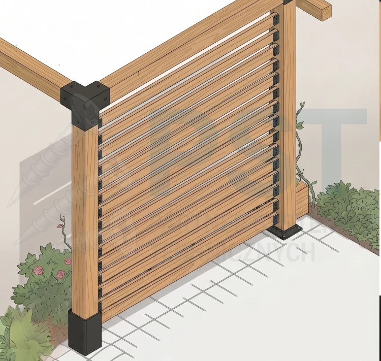 ŁĄCZNIK BELKI  TYPU C 21x60x65x1,5 UCHWYT  LAMELI  PERGOLI ALTANY