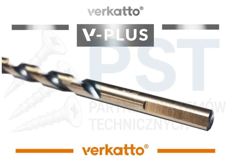 Wiertło 6,5 mm Wiertło do metalu HSS M2 V-PLUS  DIN340 Verkatto 63 mm