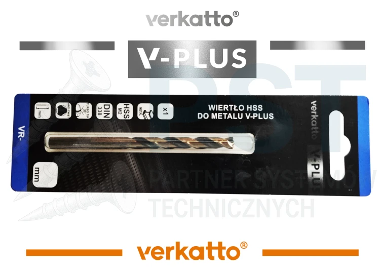 Wiertło 6,5 mm Wiertło do metalu HSS M2 V-PLUS  DIN340 Verkatto 63 mm