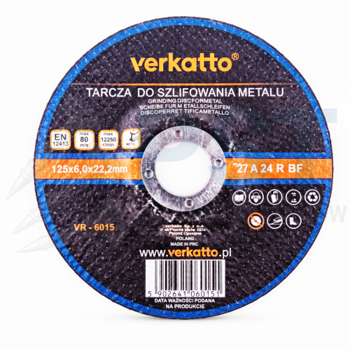 TARCZA DO SZLIFOWANIA 125X6,0X22,23mm TARCZA DO METALU DO  SZLIFIERKI KĄTOWEJ