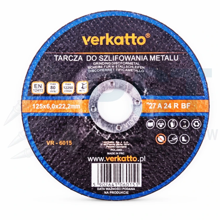 TARCZA DO SZLIFOWANIA 125X6,0X22,23mm TARCZA DO METALU DO  SZLIFIERKI KĄTOWEJ
