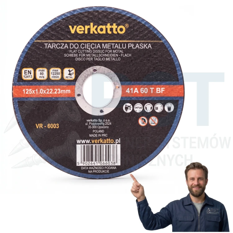 TARCZA DO CIĘCIA METALU 125x1 x22 TARCZA DO STALI SZLIFIERKI KĄTOWE J