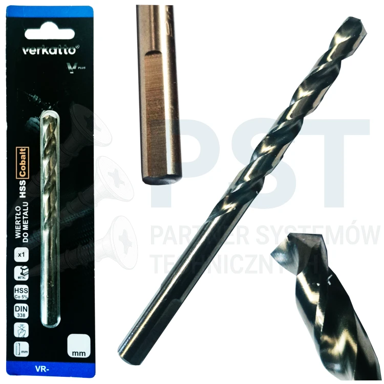 Wiertło 12 mm Wiertło do metalu Kobaltowe HSS dł robocza 101mm Cylindryczne